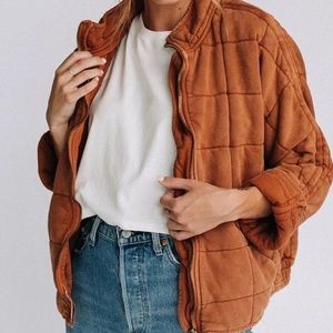 Free people dolman quilted jacket orange